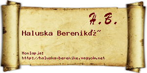 Haluska Bereniké névjegykártya